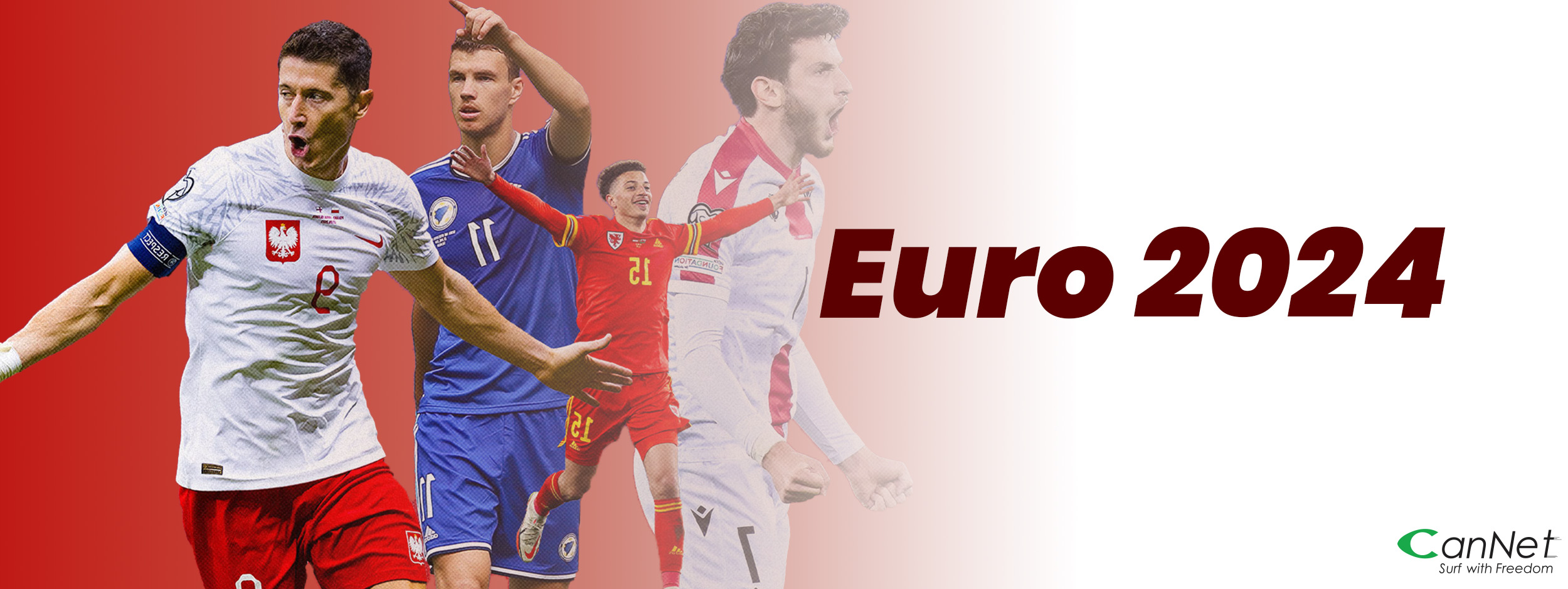 Euro Football Players on banner for Euro 2024 Football Championships