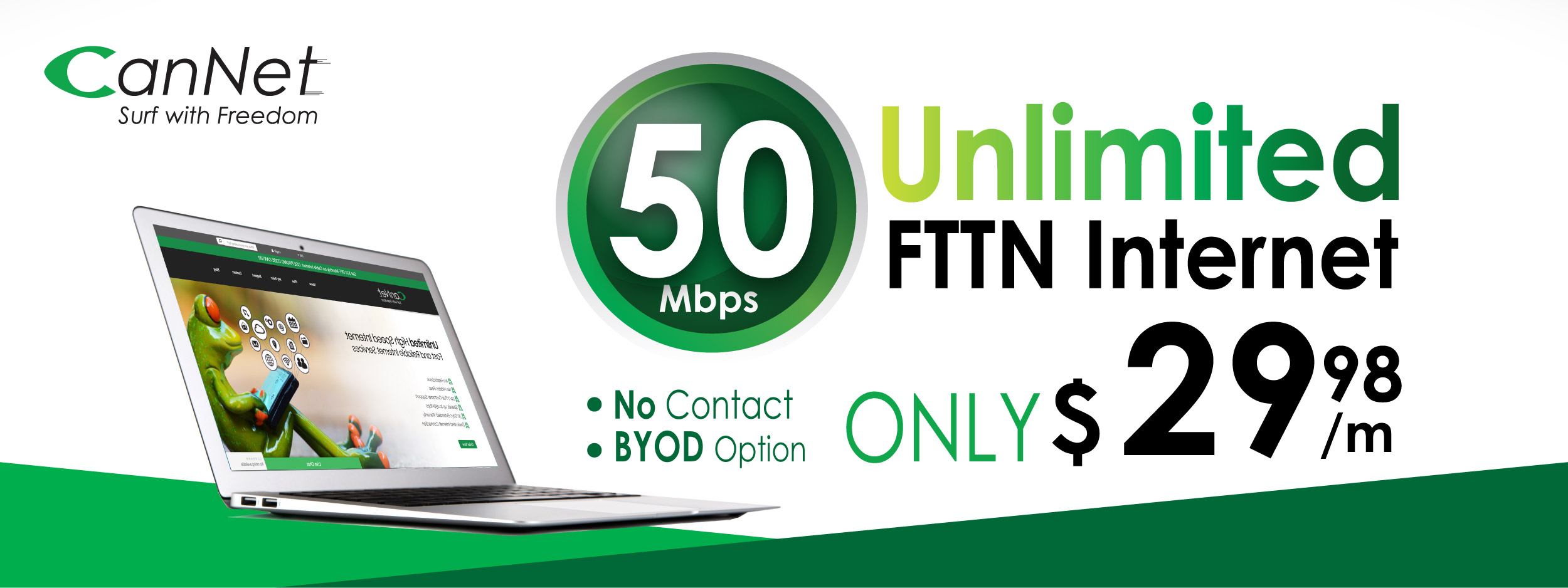 50M FTTN unlimited internet only $29.98 monthly with our SmartRG SR161 AC Router rental for $5/m(PROMOTION HAS ENDED)