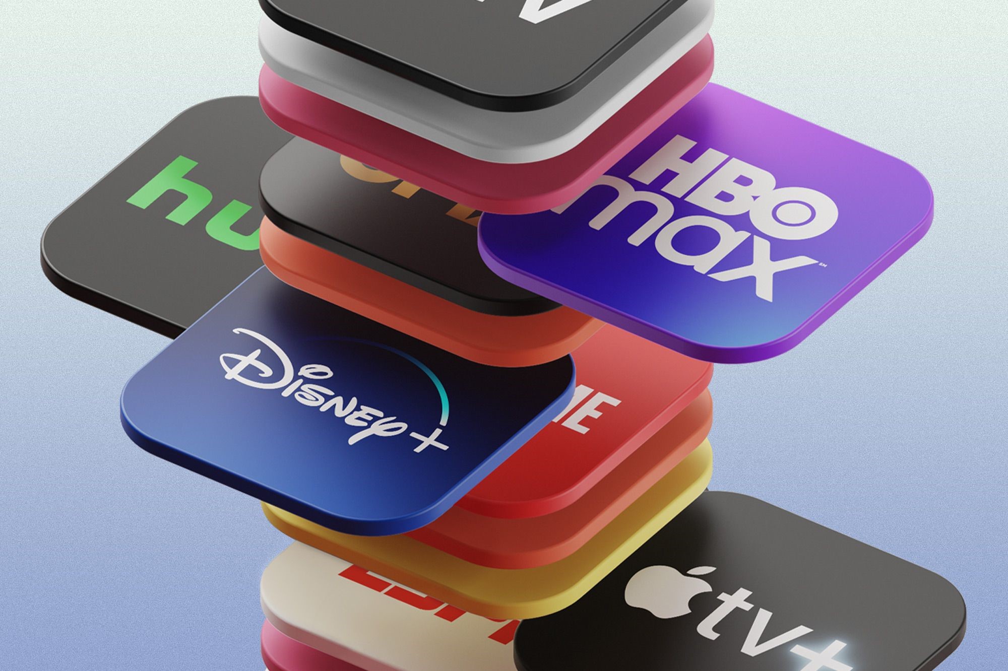 streaming service, Disney, Apple TV, HBO logos 